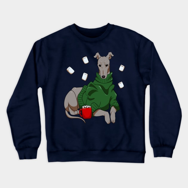 Greyhound Cocoa Crewneck Sweatshirt by mcbenik